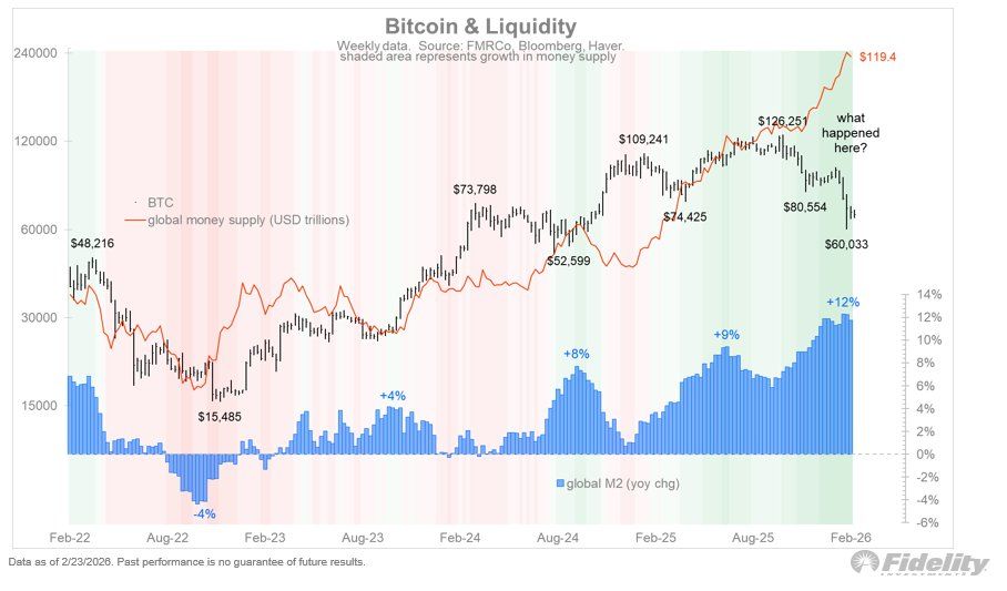 Bitcoin and Global Money Supply Chart